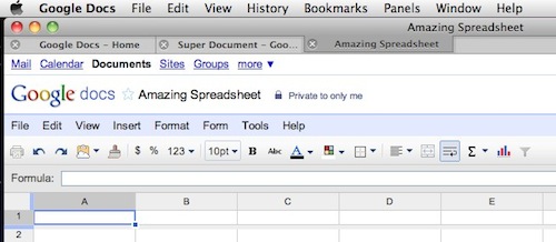 Amazing Spreadsheets in a Google Apps Doc on OS X