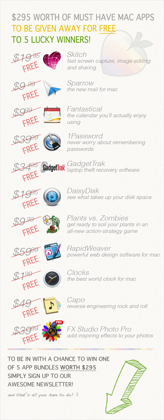 $295 WORTH OF FREE MAC APPS!