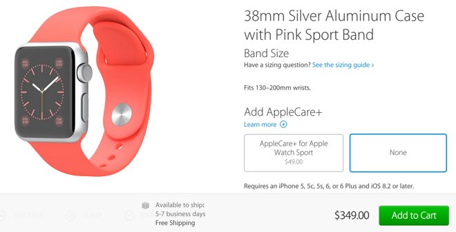 38MM Apple Watch Shipping Times Improve to 5-7 Business Days