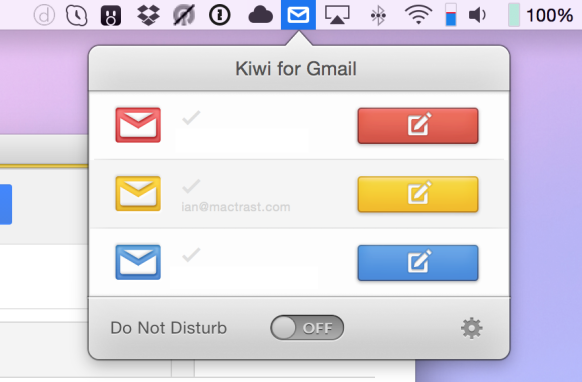 Kiwi For Gmail Menubar