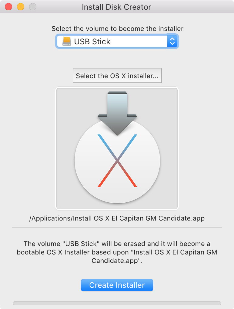 Install Disk Creator 1.0 Simplifies the Process of Creating a Bootable OS X Installer