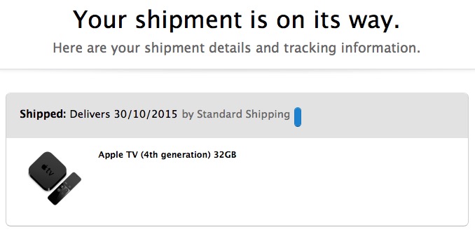 Fourth-Generation Apple TV Orders Begin Shipping for October 30th Delivery