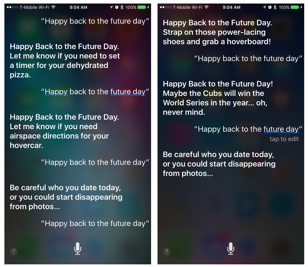Apple Adds "Back to the Future Day" Replies to Siri's Repertoire of Quips