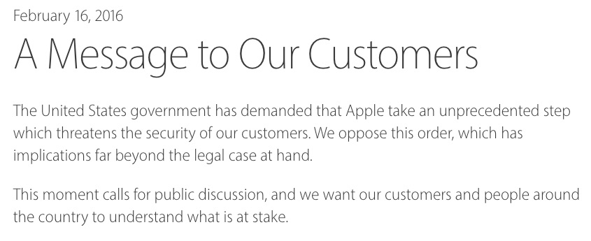 Tim Cook: Feds iPhone Unlock Demand 'Threatens the Security of Our Customers'