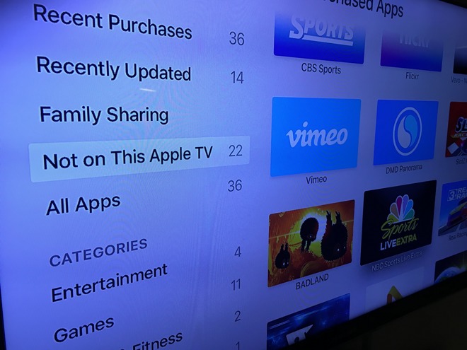 tvOS App Store Now Displays 'Not on This Apple TV' App Store Category