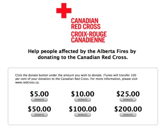 Apple Now Accepting Donations for Red Cross Relief Effort in Alberta Wildfires Area