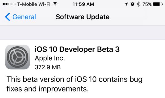 Apple Seeds Third Beta of iOS 10 to Developers