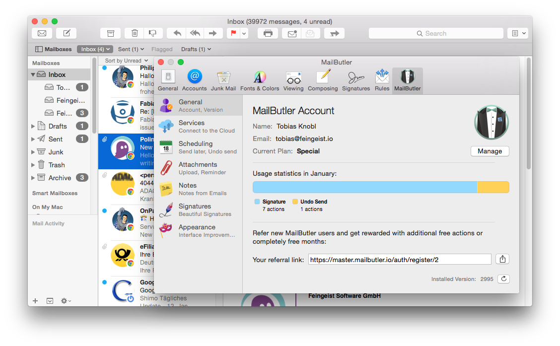 Apple Mail Add-On MailButler Adds Convenient Email Snooze Function