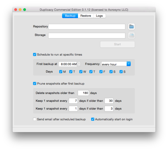Duplicacy - Free Cloud or Local Backup Tool for Mac OS X