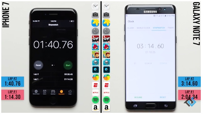 How Fast is the iPhone 7? Fast Enough to 'Lap' a Samsung Galaxy Note 7!