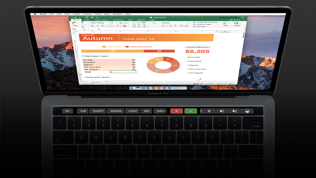 Microsoft Office 2016 for Mac Touch Bar Support Now Available to All Users