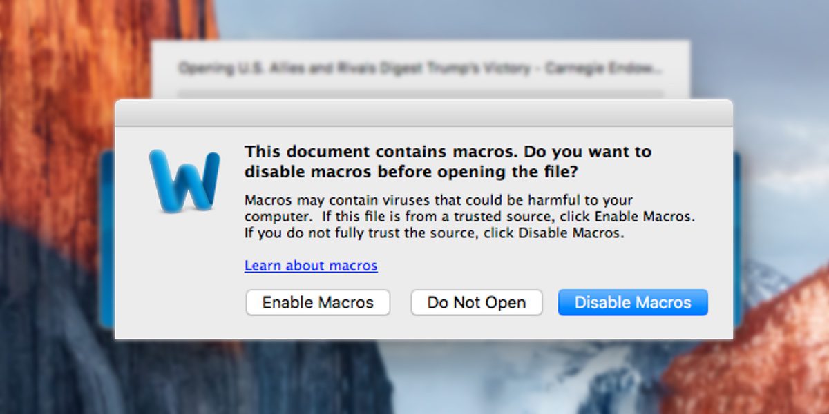 New Mac Malware Uses Old Windows Word Macros Method to Infect Machines