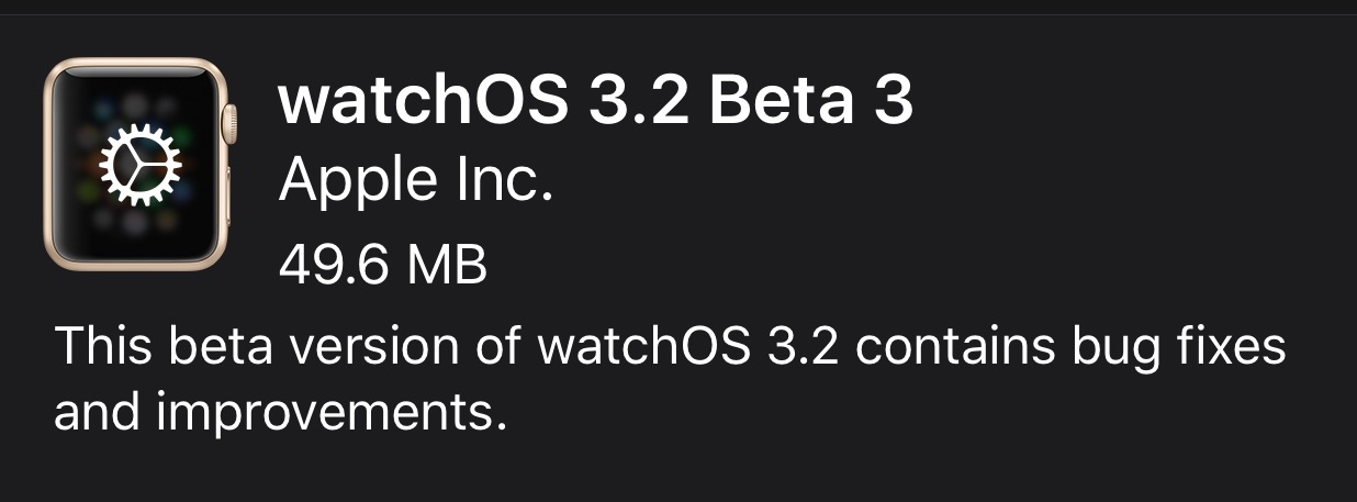 Apple Seeds Beta 3 of watchOS 3.2 Update to Developers