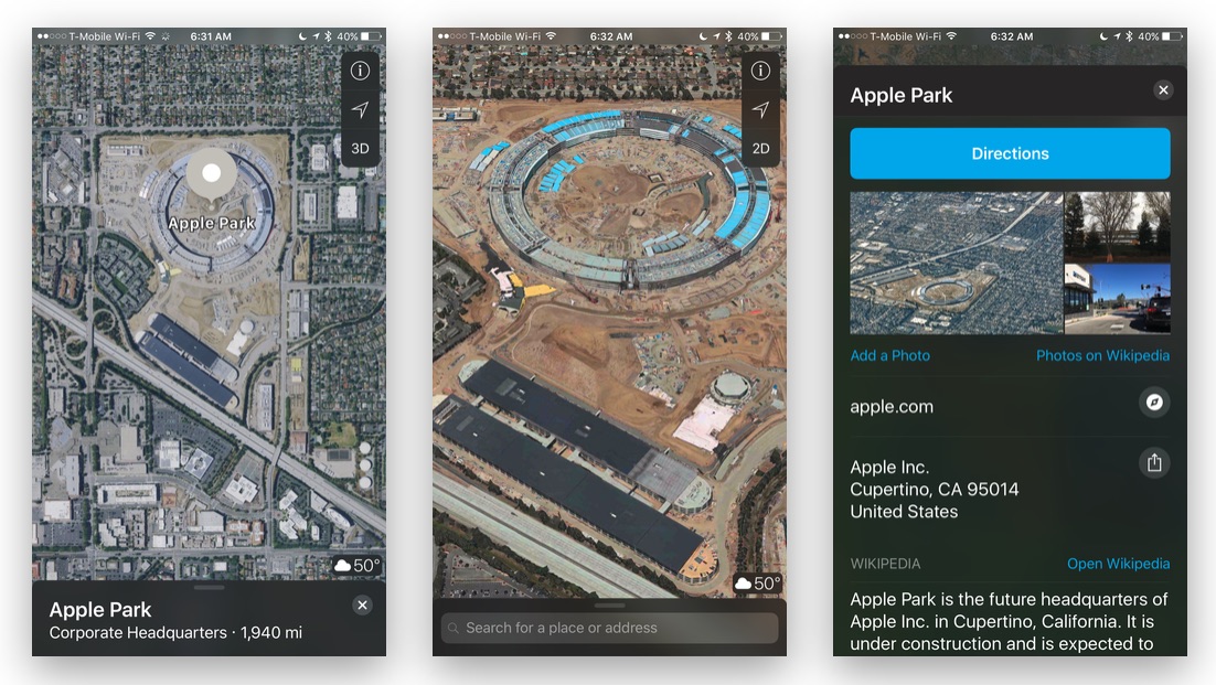 Apple Maps Adds Apple Park Satellite Imagery and Location Details