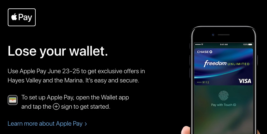 San Francisco Apple Pay Event to Offer Discounts to Hayes Valley and Marina Apple Pay Users