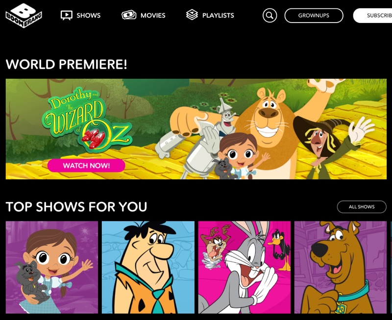 Boomerang Cartoon Streaming Service Now Available on Apple TV