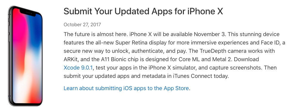 Apple Encouraging Developers to Optimize Apps for iPhone X Features