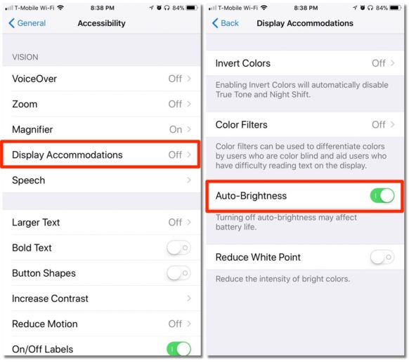 How To Find Your iPhone's Auto-Brightness Switch in iOS 11