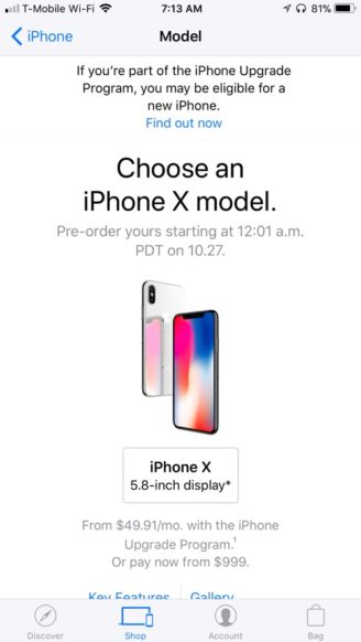 iPhone Upgrade Program Customers Can Get Pre-Approved for iPhone X Starting October 23