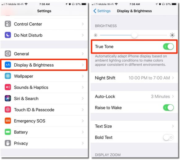 How to Control Your iOS 11 Device's True Tone Display Using Control Center