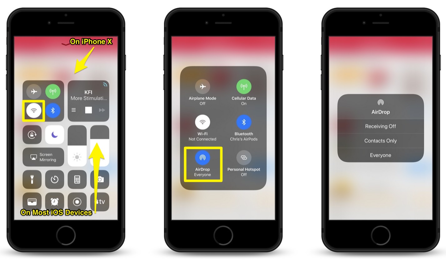 How To Control AirDrop Options in the iOS 11 Control Center