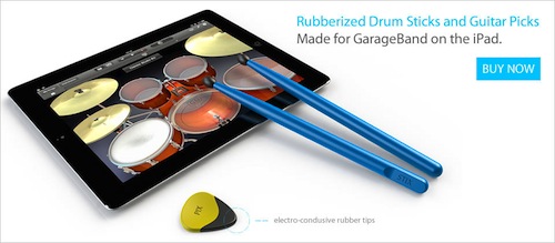 Rubber Pick and Drum Sticks for iPad 2 – Play Like a Pro