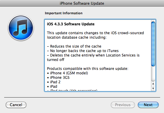 iOS 4.3.3 Is Out Now, Addresses Location Issue, Go Get It!