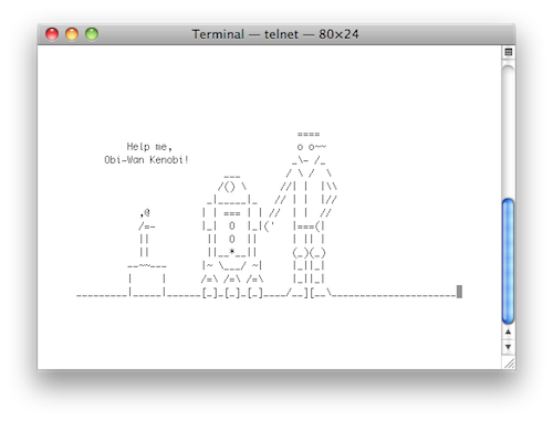 Watch ASCII Version of Star Wars Episode IV In Terminal.app