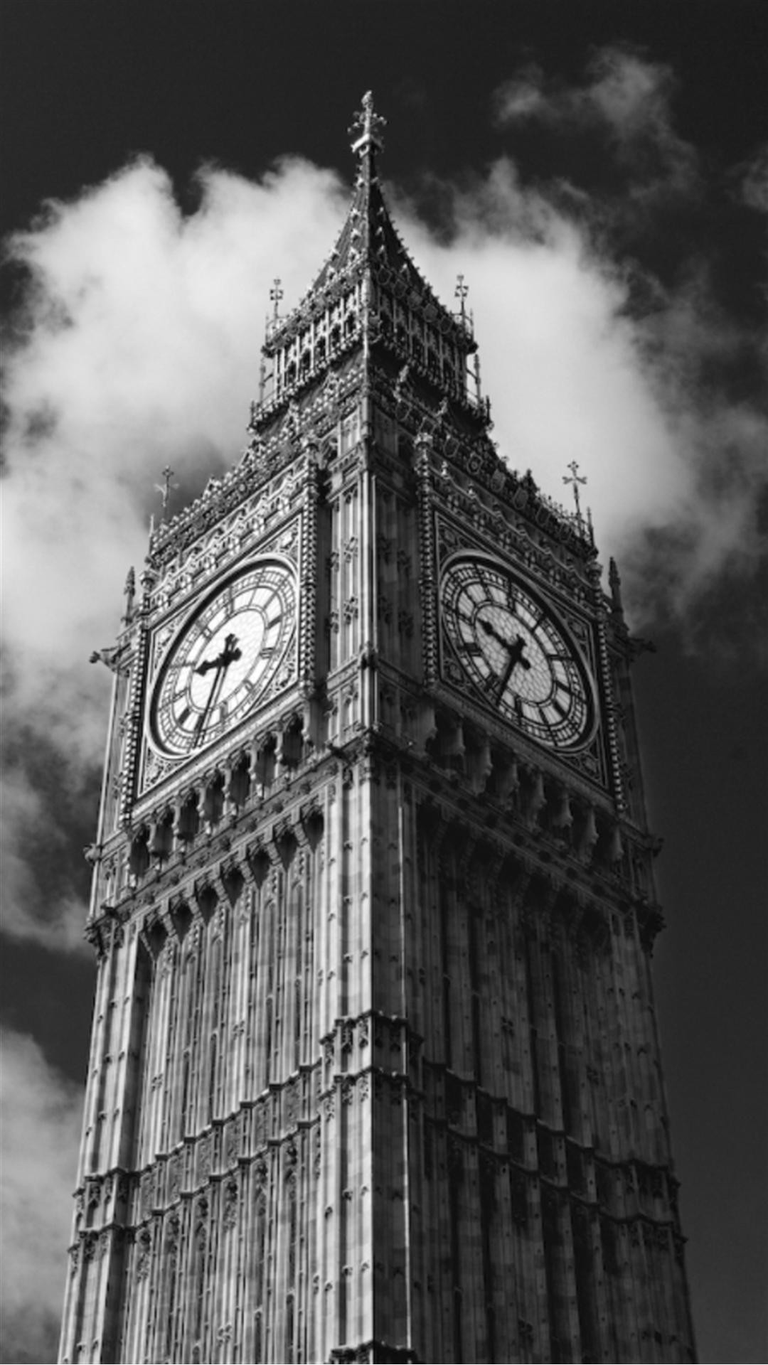 Big Ben London Black And White iPhone 6 Plus HD Wallpaper - MacTrast