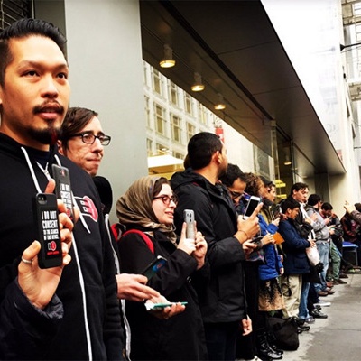 Digital Rights Advocates Gather for Protest at Apple’s Downtown Frisco Store