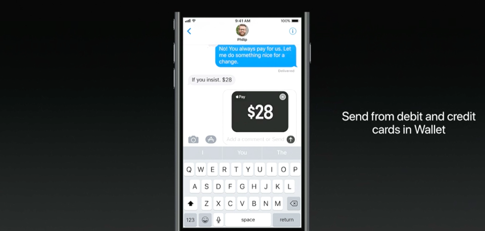 iMessage Apple Pay in iOS 11