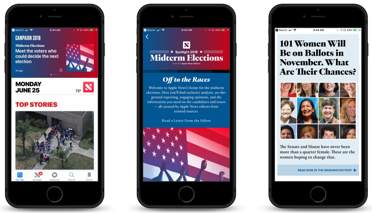 Apple News Adds '2018 Midterm Elections' Section