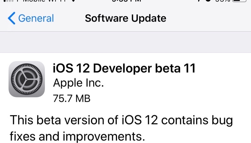 Apple Seeds iOS 12 Beta 11 to Developers