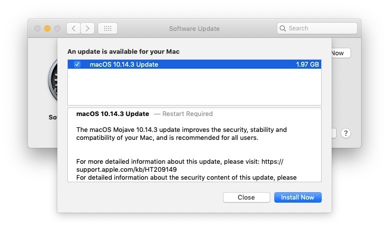 macOS Mojave 10.14.3 Now Available
