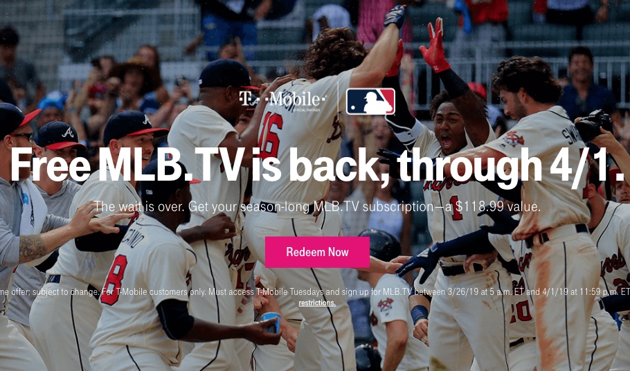 TMobile Again Offering Free MLB.TV for Subscribers (A 119 Value)