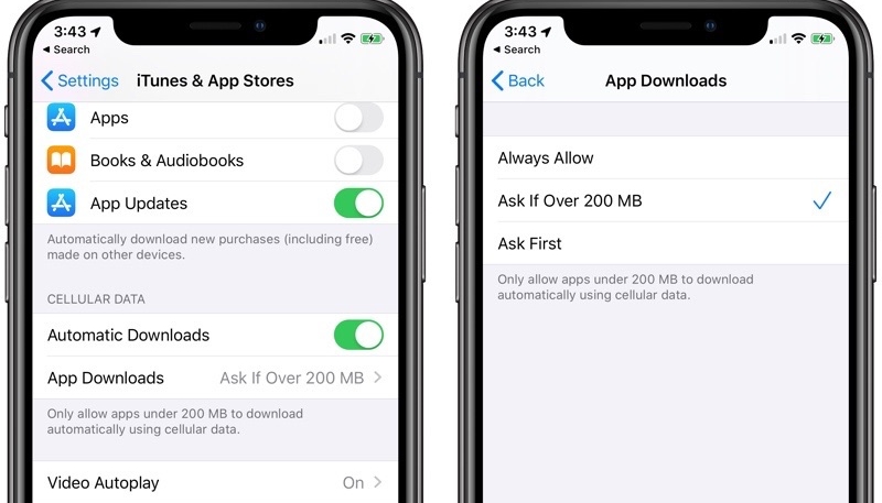 iOS 13 Will Allow Downloading of Large Apps Over a Cellular Connection