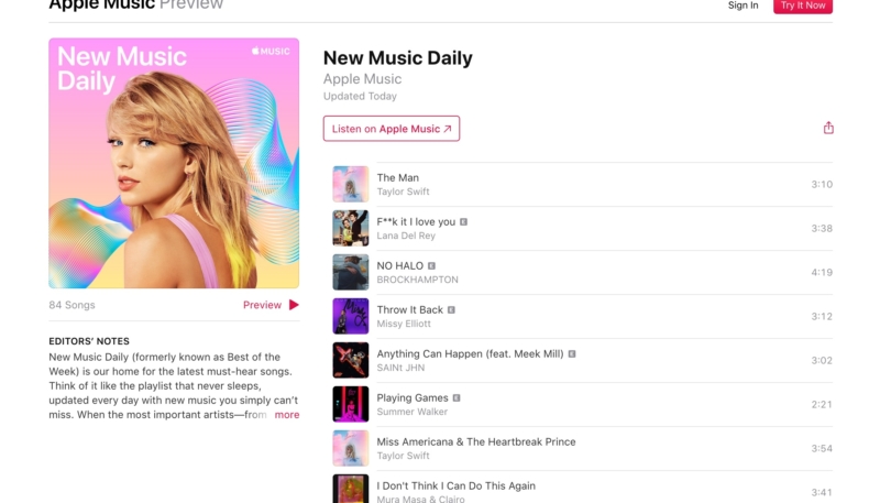 Apple Music Debuts ‘New Music Daily’ Curated Playlist