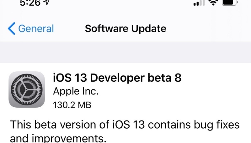 Apple Releases Eighth Developer Betas of iOS 13, iPadOS & watchOS 6