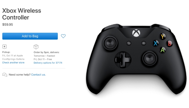 Apple Now Selling Microsoft Xbox Wireless Controller in Apple Store