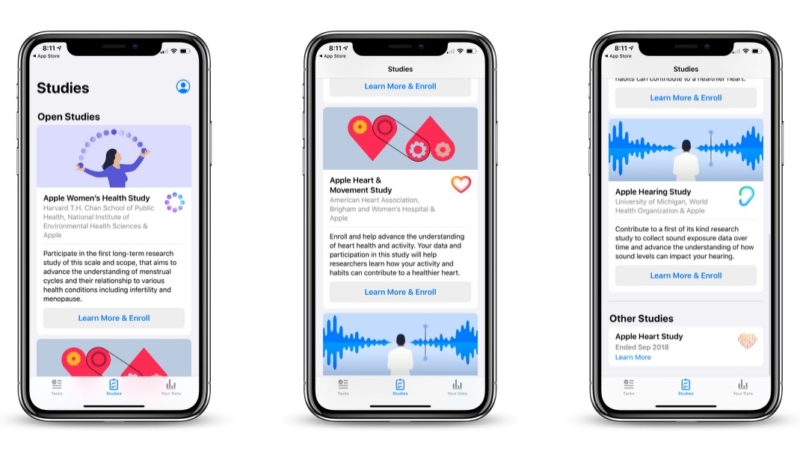 Apple Heart and Movement, Women’s Health and Hearing Studies Now Open for Enrollment