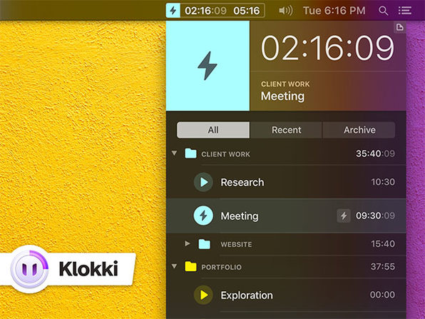MacTrast Deals: Klokki: Automatic Time Tracking Tool for Mac