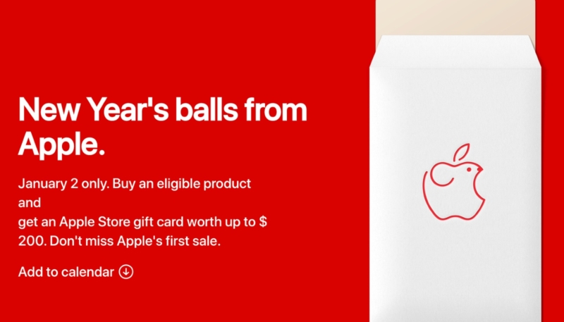 Apple Announces January 2 New Year’s Shopping Event in Japan