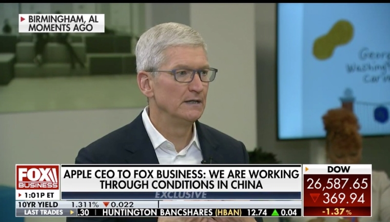 Apple CEO Tim Cook Says He’s Optimistic China is Getting Coronavirus Under Control