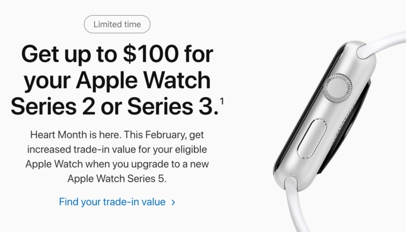 New Apple Watch ‘Heart Month’ Promo Offers Up To $100 For Apple Watch Series 2 and Series 3 Model Trade-Ins