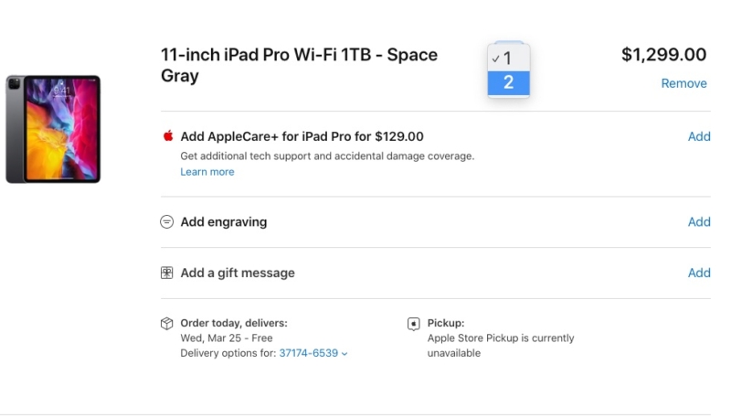 Apple Sets Quantity Limits on Purchase of New iPad Pro, New MacBook Air, and iPhones