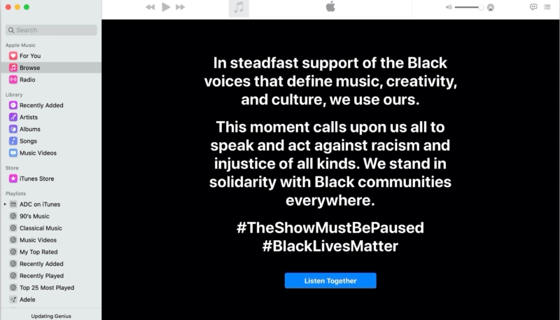 Apple Music Joins Music Industry’s Blackout Tuesday Black Lives Matter Awareness Campaign