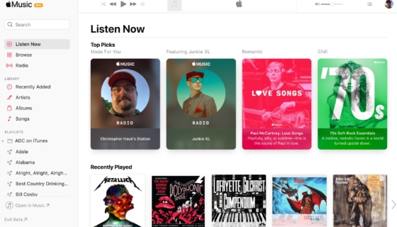 Apple Music Beta Website - Listen Now