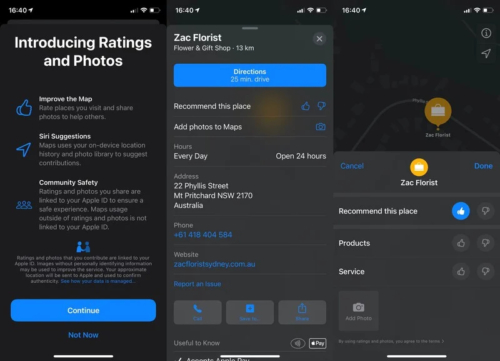 Apple Maps Rating System in iOS 14