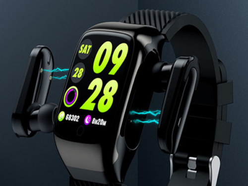 2-in-1 Compact Smart Fit Watch a Bluetooth Earpods