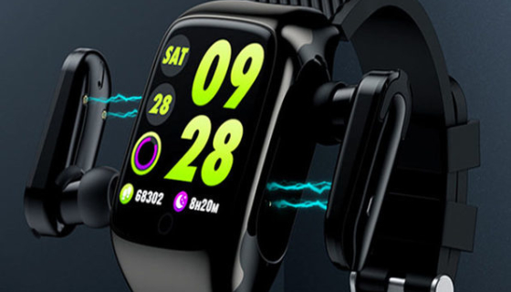 2-in-1 Compact Smart Fit Watch a Bluetooth Earpods